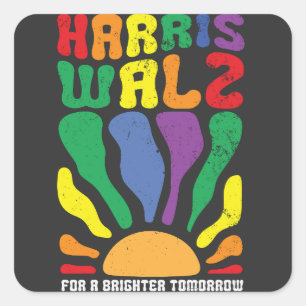 Harris Waltz for a Brighter Tomorrow Kamala LGBT Square Sticker