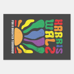 Harris Waltz for a Brighter Tomorrow Kamala LGBT Wrapping Paper Sheet