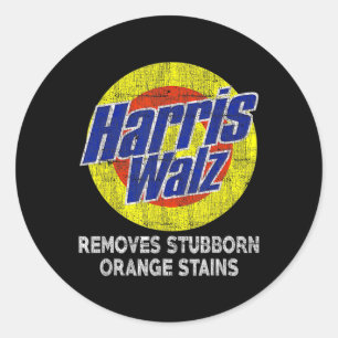 Harris Waltz Removes Stubborn Orange Stains Classic Round Sticker