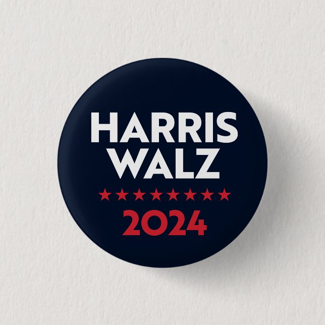Harris Walz 2024 3 Cm Round Badge (Front)