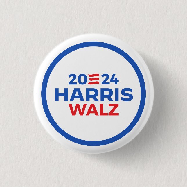 Harris Walz 2024 3 Cm Round Badge (Front)