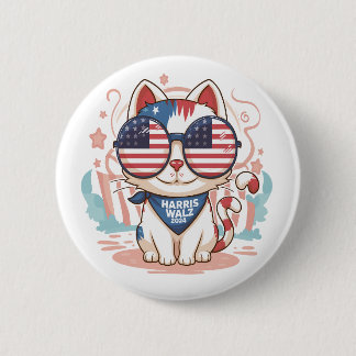 HARRIS WALZ 2024 6 CM ROUND BADGE