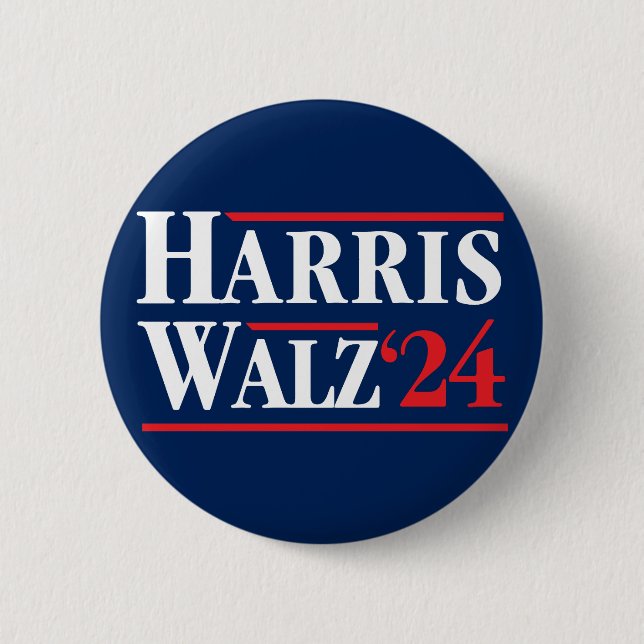 Harris Walz 2024 6 Cm Round Badge (Front)