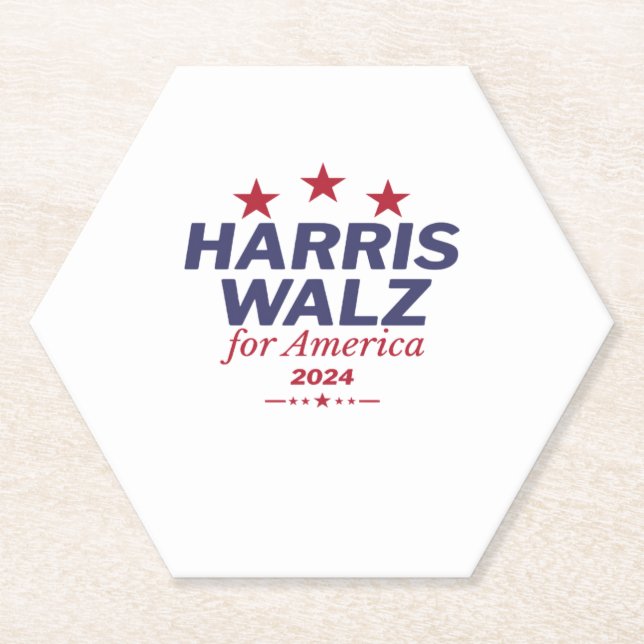 Harris Walz 2024 Active  Paper Coaster (Front)