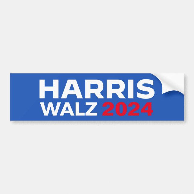 Harris Walz 2024 Bumper Sticker (Front)