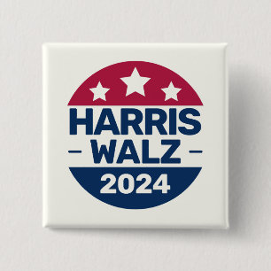 Harris Walz 2024 Campaign for President Patriotic  15 Cm Square Badge