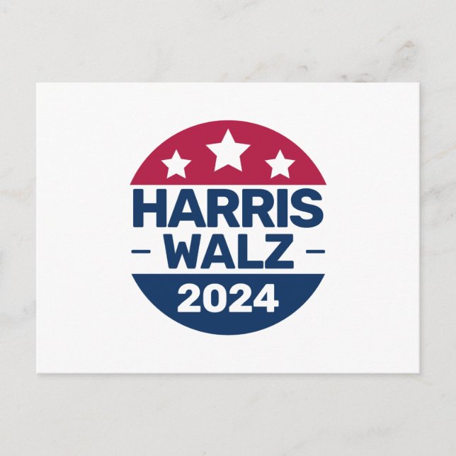 Harris Walz 2024 Campaign for President Patriotic  Postcard (Front)
