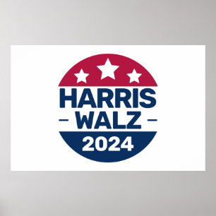 Harris Walz 2024 Campaign for President Patriotic Poster