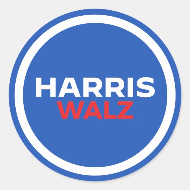 Harris Walz 2024 Classic Round Sticker (Front)