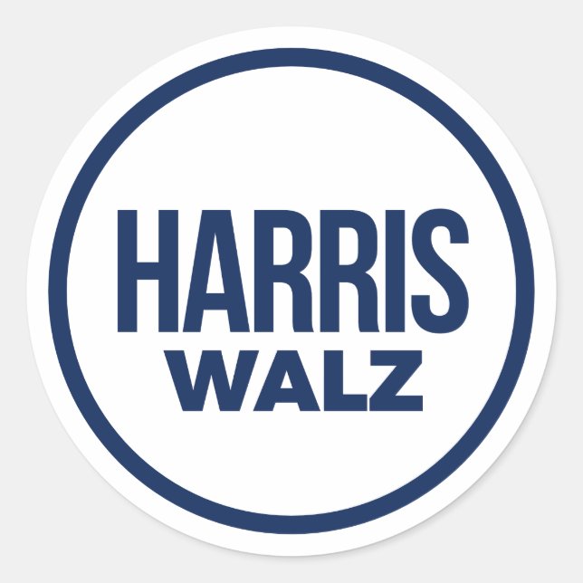 HARRIS WALZ 2024 CLASSIC ROUND STICKER (Front)
