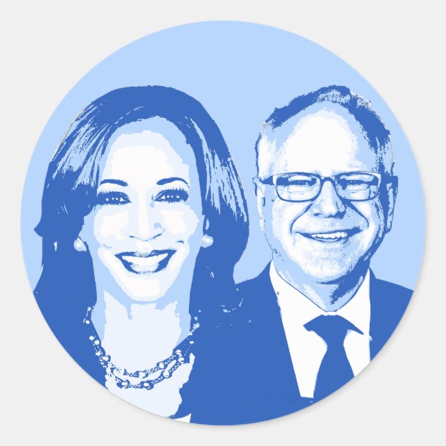 Harris Walz 2024 Classic Round Sticker (Front)