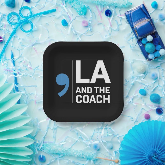 Harris Walz 2024 Comma La and The Coach 2024  Paper Plate (Party)