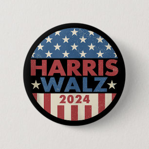 Harris Walz 2024 Election Kamala Harris Tim Waltz  6 Cm Round Badge