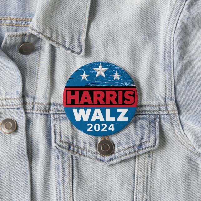 Harris Walz 2024 Election Kamala Harris Tim Waltz  7.5 Cm Round Badge (In Situ)