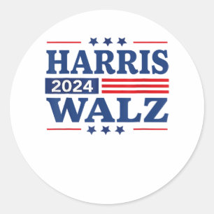 Harris Walz 2024 Election Kamala Harris Tim Walz 2 Classic Round Sticker