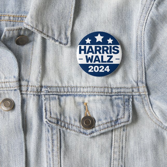 Harris Walz 2024 Election Kamala Harris Tim Walz 6 Cm Round Badge (In Situ)
