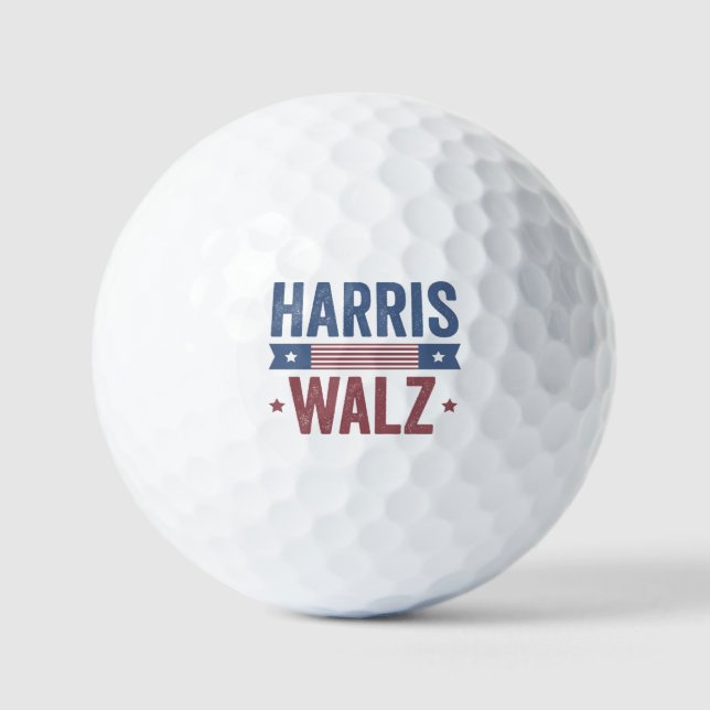 Harris Walz 2024 Election Kamala Tim Waltz America Golf Balls (Front)