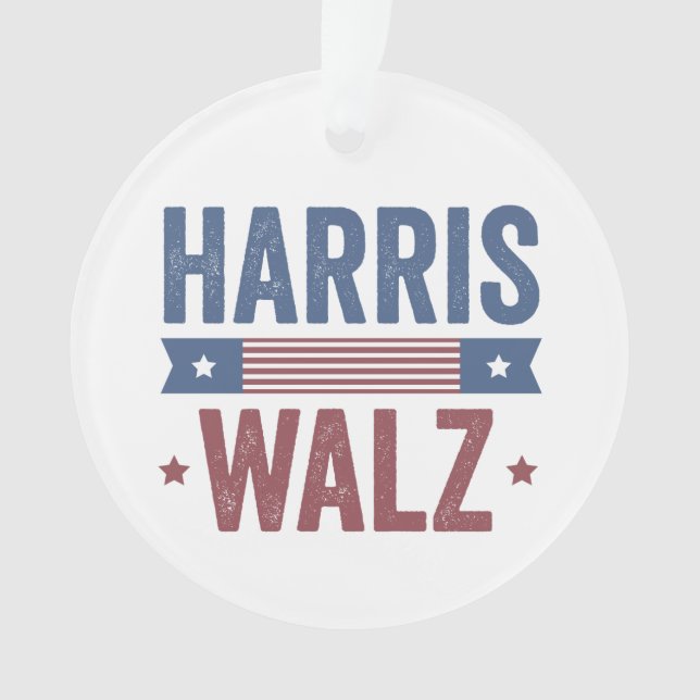 Harris Walz 2024 Election Kamala Tim Waltz America Ornament (Front)