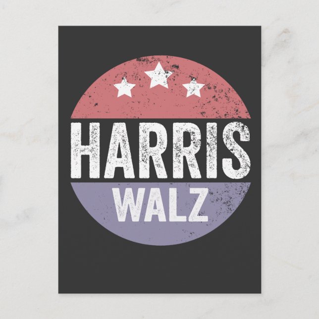 Harris Walz 2024 Election Kamala Tim Waltz America Postcard (Front)