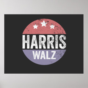 Harris Walz 2024 Election Kamala Tim Waltz America Poster