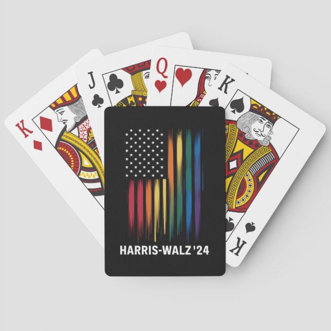 Harris Walz 2024 Election Kamala Tim Waltz LGBT Playing Cards (Back)