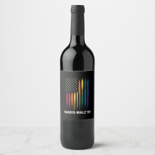 Harris Walz 2024 Election Kamala Tim Waltz LGBT Wine Label