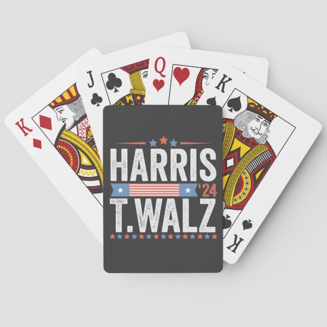 Harris Walz 2024 Election Kamala Tim Waltz Playing Cards (Back)