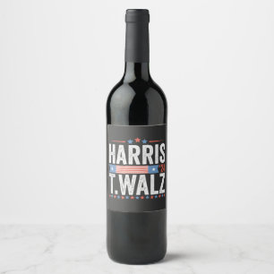 Harris Walz 2024 Election Kamala Tim Waltz Wine Label