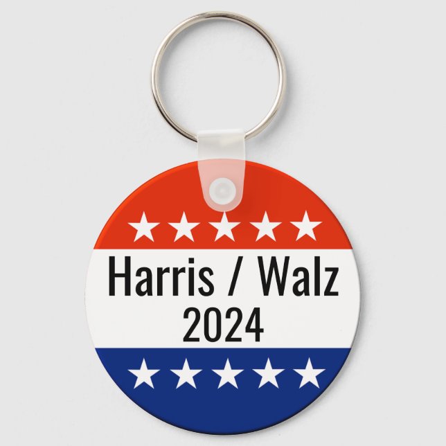 Harris Walz 2024 Election Key Ring (Front)