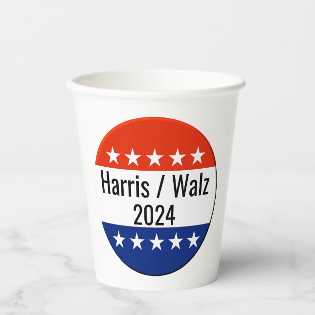 Harris Walz 2024 Election Paper Cups (Front)