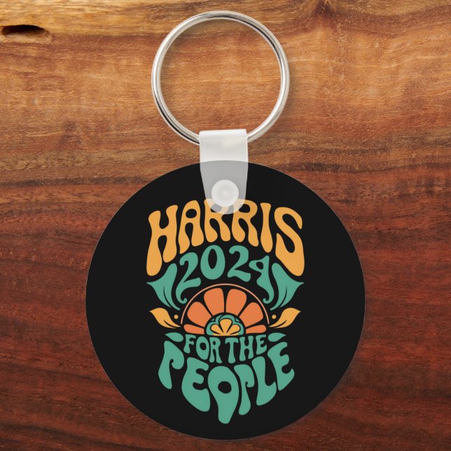 Harris Walz 2024 Election President Kamala Harris  Key Ring (Front)
