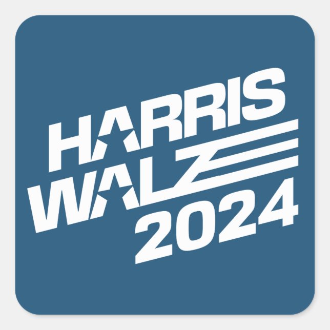 Harris Walz 2024 Election Square Sticker (Front)