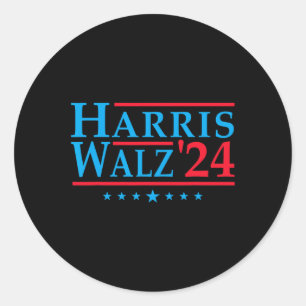 Harris Walz 2024 Election Vote Patriotic Tim Waltz Classic Round Sticker