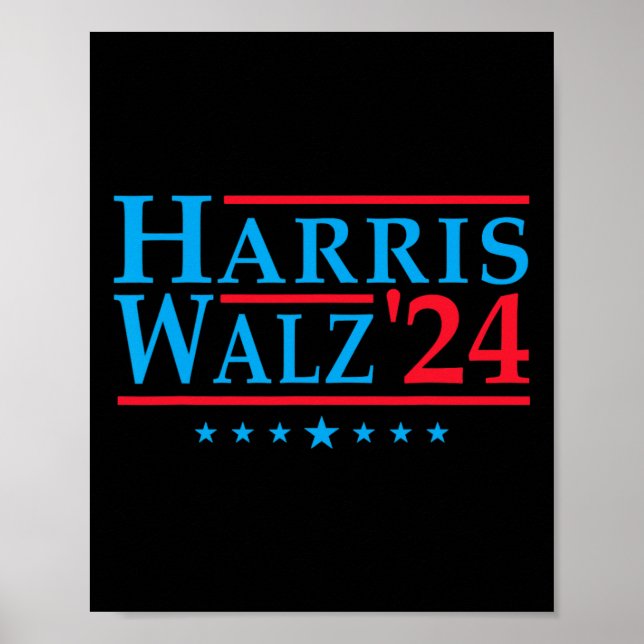 Harris Walz 2024 Election Vote Patriotic Tim Waltz Poster (Front)