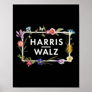 Harris Walz 2024 Floral Flowers Harris Waltz 2024  Poster