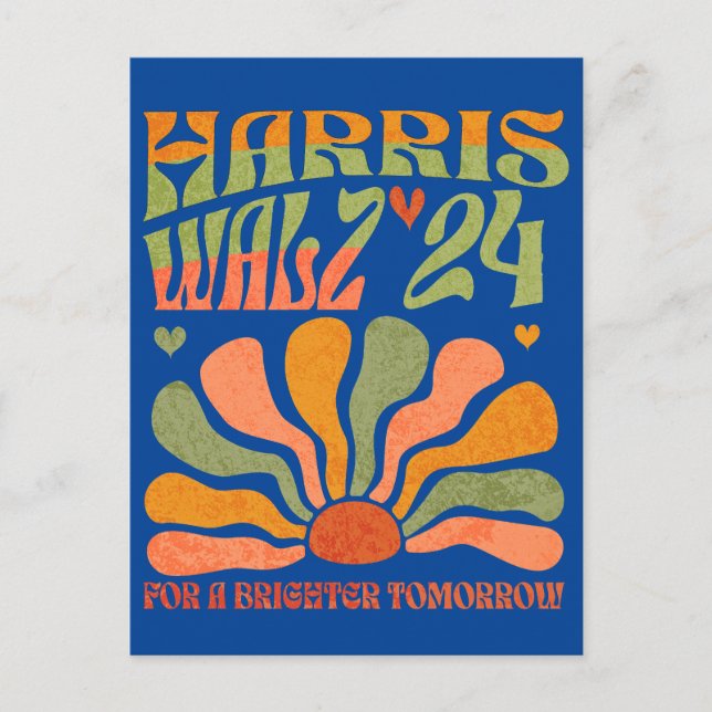 Harris Walz 2024, for a brighter tomorrow  Postcard (Front)