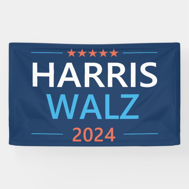 Harris Walz 2024 for President Banner (Horizontal)