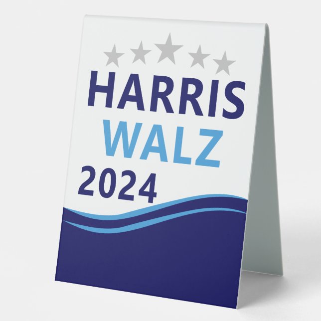 Harris Walz 2024 for President Blue Wave (Front)