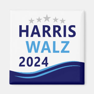 Harris Walz 2024 for President Blue Wave Magnet
