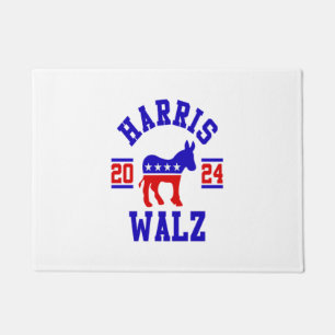 Harris Walz 2024 for President Patriotic Democrat  Doormat