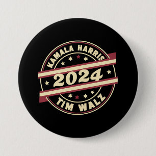 Harris Walz 2024 for President Patriotic Kamala  7.5 Cm Round Badge