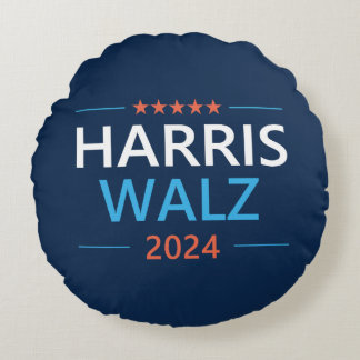 Harris Walz 2024 for President Round Cushion