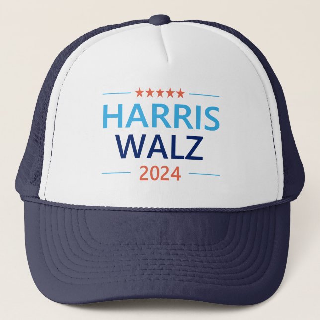 Harris Walz 2024 for President Trucker Hat (Front)