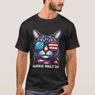 Harris Walz 2024 Funny Cat Election Kamala Harris  T-Shirt