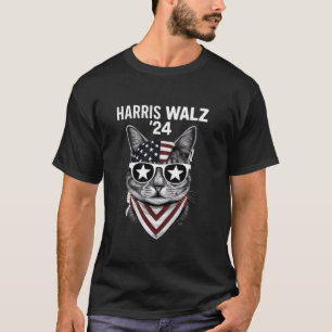 Harris Walz 2024 Funny Cat Election Kamala Harris T-Shirt