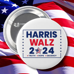 Harris Walz 2024   Harris Walz 6 Cm Round Badge