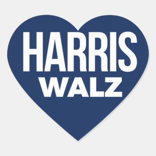 Harris Walz 2024 Heart Sticker