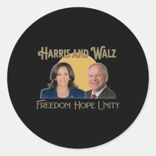 Harris Walz 2024 Kamala And Tim President And Vp  Classic Round Sticker