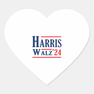 Harris Walz 2024 Kamala Harris President Tim Walz  Heart Sticker