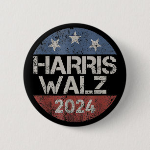 HARRIS WALZ 2024 KAMALA HARRIS TIM WALZ 6 CM ROUND BADGE